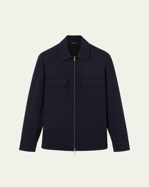 Loro Piana Vellano Wool And Nylon Zip Overshirt - Blue