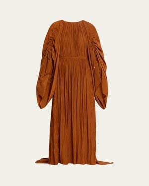 Lanvin Pleated Waisted Gown - Brown