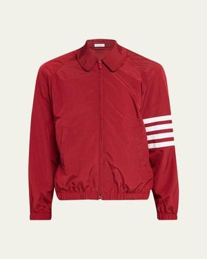 Thom Browne Ripstop 4-Bar Full-Zip Jacket - Red