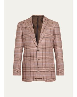 Cesare Attolini Plaid Cashmere Jacket - Pink