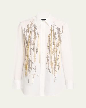 Libertine Unchained Melody Embroidered Button-Front Shirt - Natural