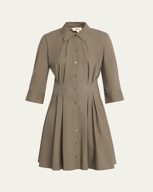 L'Agence Journi Pintucked Shirtdress - Natural