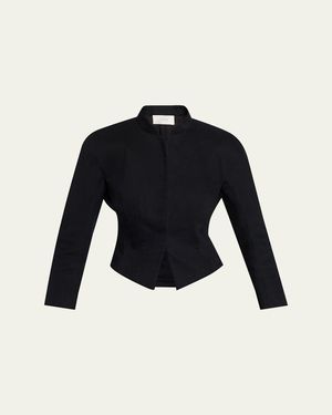 The Row Bastien Single-Breasted Fitted Jacket - Blue