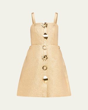 Harbison Quantum Metallic Embellished Mini Dress - Natural