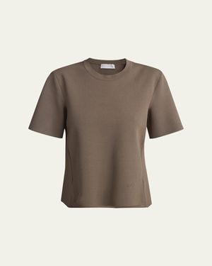 Stella McCartney Iconic Compact Knit Short-Sleeve Top - Gray