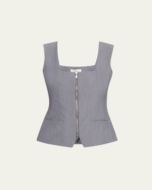 Toccin Yara Sleeveless Zip-Front Vest - Blue