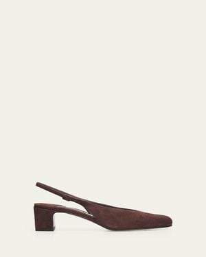 Jimmy Choo 45Mm Eyla Suede Slingback Pumps - Natural