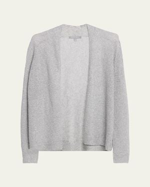 Neiman Marcus Cashmere Sequin Metallic Knit Cardigan - Gray