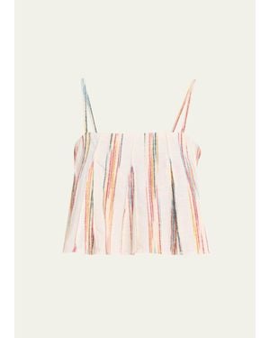 Rosie Assoulin Million Pleats Sleeveless Crop Top - Natural