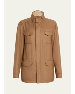 Mandelli Cashmere Field Jacket - Brown