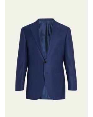 Cesare Attolini Wool Mini-Check Two-Piece Suit - Blue