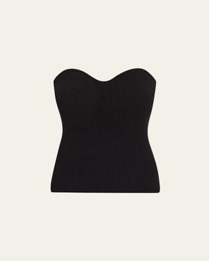 AEXAE Strapless Knit Top - Black