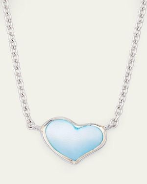 Jan Leslie Mother-Of-Pearl Single Heart Necklace - Blue