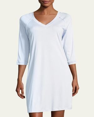 Hanro Pure Essence 3/4-Sleeve Gown - White
