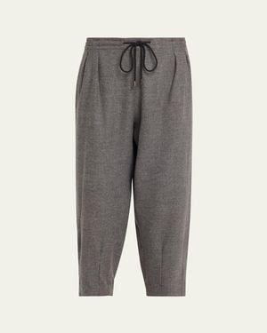 Maria McManus Barrel-Leg Drawstring Pants - Gray