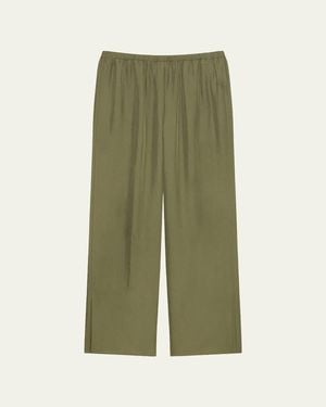 Theory Slit Pull-On Pants - Green