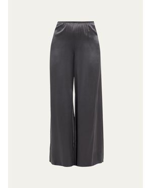 All Three Olympia Silk Wide-Leg Pants - Blue