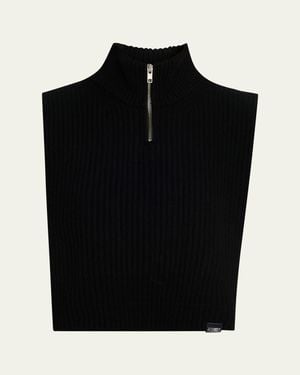 Maison Margiela Cropped Wool-Blend Sweater Vest - Black