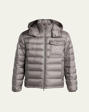 Moncler Hood Logo Puffer Jacket - Gray