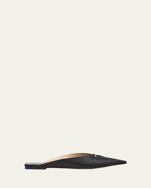 Tom Ford Julianna Satin Pointed-Toe Flats - Natural
