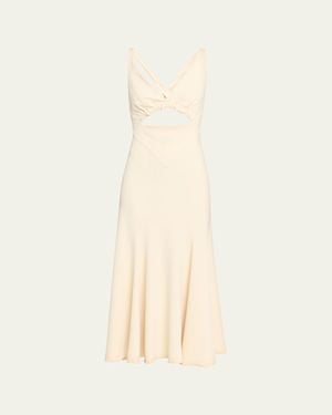 Rabanne Plunging Strappy Cutout Midi Tank Dress - Natural