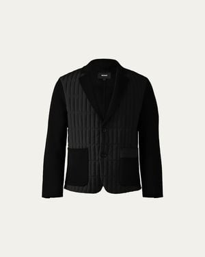 Mackage John Vertical Quilted Mixed-Media Blazer - Black