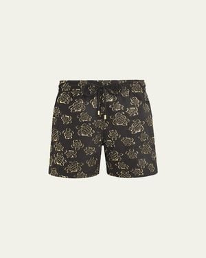 Vilebrequin Turtle-Print Swim Shorts - Gray