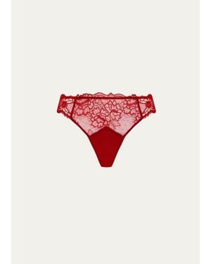 Lise Charmel Sublime En Dentelle Lace Thong - Red