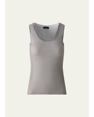 Akris Two-Tone Grid Knit Tank Top - Gray