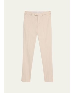 Brunello Cucinelli American Pima Italian-Fit Chino Pants - Natural