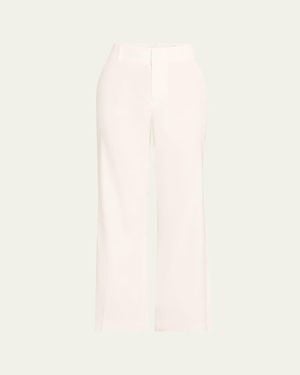 Alice + Olivia Quinn High-Rise Ankle Kick Flare Pants - Natural