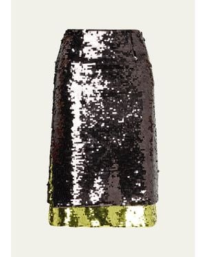 16Arlington Nyla Sequined Knee-Length Skirt - Black