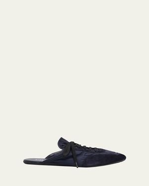 Prada Collapse Nylon And Suede Open-Back Sneakers - White