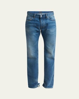 Tom Ford Light Wash Selvedge Straight Fit Jeans - Blue