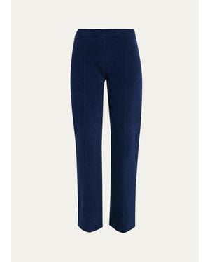 High Sport Cotton Corduroy Straight-Leg Pull-On Pants - Blue