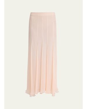 Chloé Paneled Sheer Silk Maxi Skirt - Pink