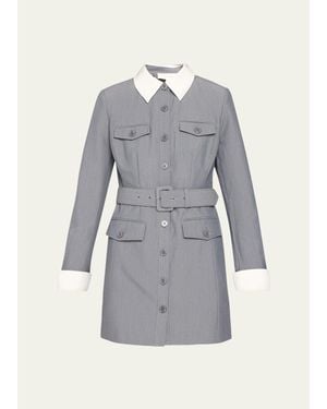 Toccin Valerie Belted Mini Shirtdress - Gray