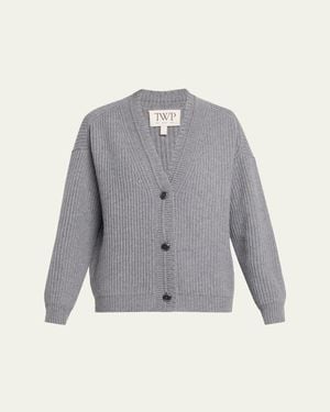 Twp Ribbed Cashmere Cardigan - Gray