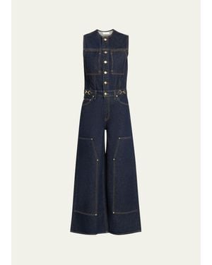 Ulla Johnson The Esme Denim Wide-Leg Jumpsuit - Blue