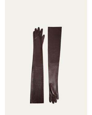 KHAITE Remo Leather Extra Long Gloves - White