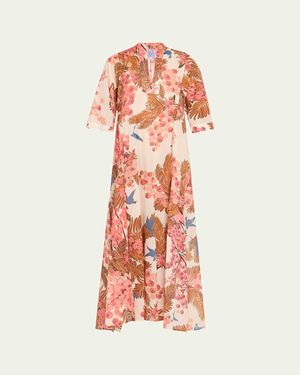 Thierry Colson Rachel Printed Coverup Maxi Dress - White