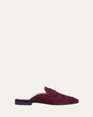 SOPHIQUE Riviera Suede Loafer Mules - Brown
