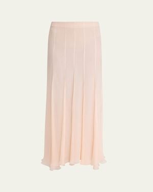 Chloé Paneled Sheer Silk Maxi Skirt - Pink