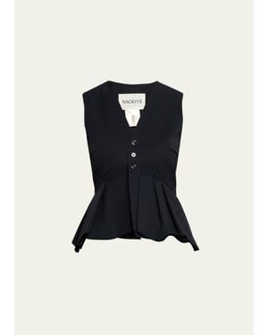 Nackiyé Bang Bang Peplum Vest - Blue