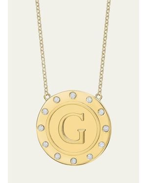 Tracee Nichols 14K Initial Token Necklace With Diamonds - Metallic
