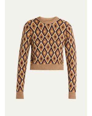 Mother The Diamond Wool Crop Sweater - White