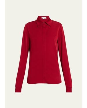 Michael Kors Point Collar Satin Shirt - Red