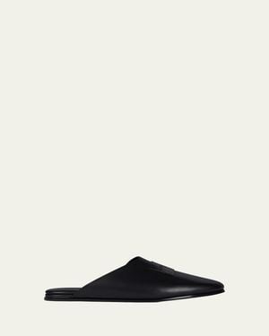 Givenchy Label Leather Mules - White