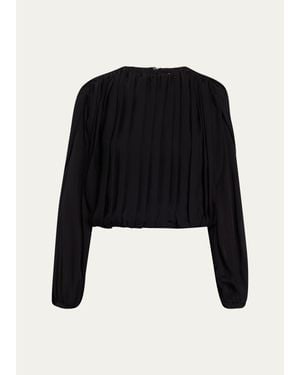 Jonathan Simkhai Frida Pleated Blouse - Black