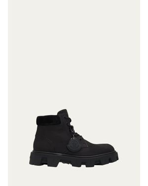 Moncler Peak City Leather Ankle Boots - Black